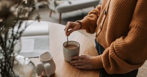 -	Just before the guests arrive, make coffee. 