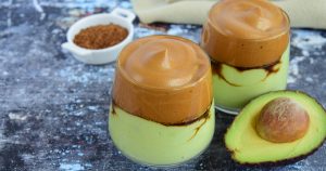 Smoothie with avocado and coffee