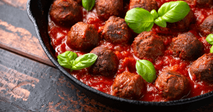 Cooked Meatballs in Tomato Sauce