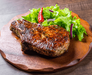 Marinated pork slices with garlic and paprika